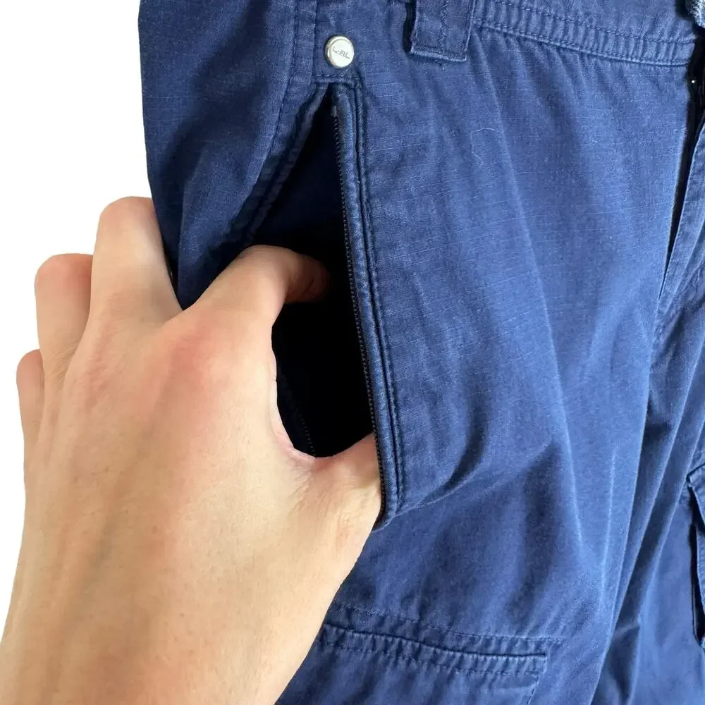 Lauren Active‎ By Ralph Lauren 100% Cotton Navy Blue Cropped Cargo Pants Size 4